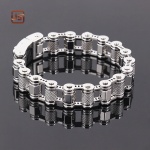 2017 new bracelet Punk 316L Stainless Steel Bracelet Silver Tone Biker Bicycle Motorcycle Chain For Mens Bracelets
