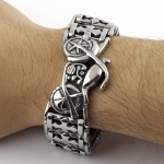 22CM Length 24MM Wide Best Friends Locomotive Bracelet Men Cool Stainless Steel Link Chain Mens Bracelets Motorcycle Jewelry