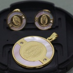 Virgin Mary Pendant earring Stainless Steel Catholic Pendants Gold Jewelry Shell composition