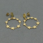 jewelry Fashion 3 pairs golden silver star stud Earring women earring fashion jewelry fashion earring good quality